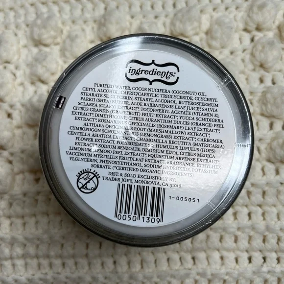 TRADER JOES COCONUT Body Butter 8 oz. Tub of Cream New Unopened Original Package - Picture 4 of 6